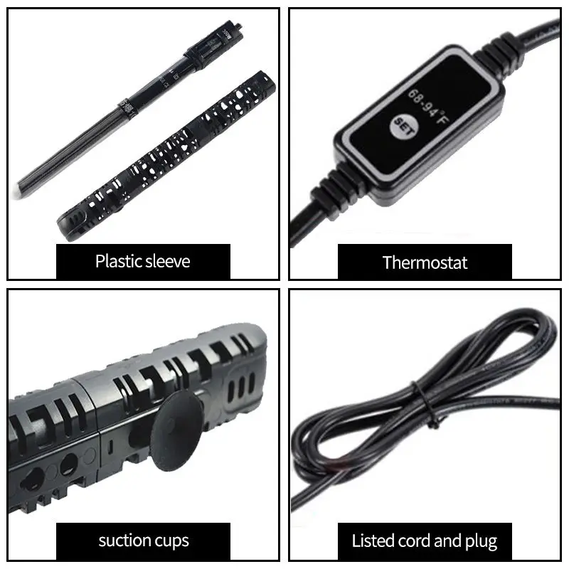 Submersible Auto Thermostat Heater With Suction Temperature Display Fish Tank Rod Heating Aquariums Accessories