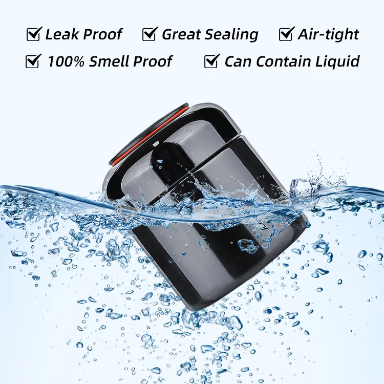 120ml 500ml 1000ml Custom Airtight Smell Proof Storage Container Child Resistant Dark Black Uv Glass Jar With Hygrometer Lids