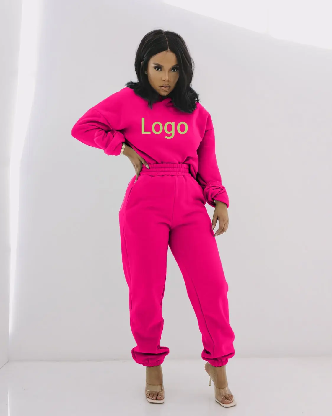 Заводская Женская 2021 изготовленным на заказ логосом Толстовка вельветовые рубашки с длинным рукавом для женщин комбинезон брюки для бега женские толстовки с капюшоном, комплект из двух предметов