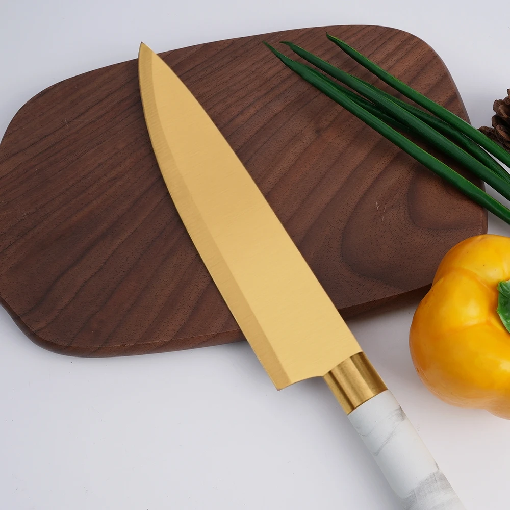 TOALLWIN juego de cuchillos de cocina marble grain handle gold kitchen knife chef kitchen knife set kitchen knives