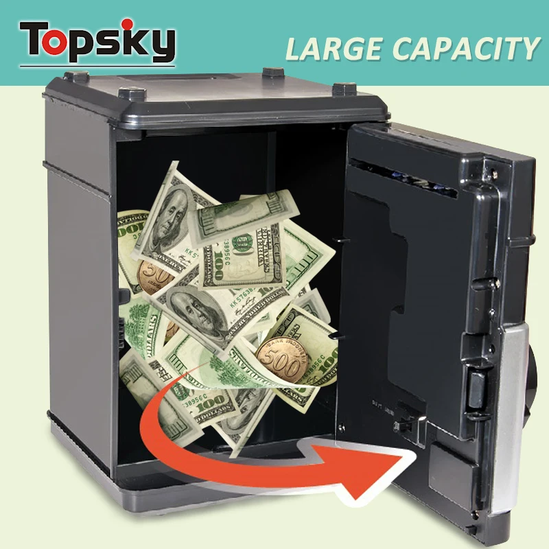 Hot Selling Automatic Mini Electronic Piggy Banks Toys Cute Rolling Safe ATM Password Real Cash Money Saving Box Toys for Boys