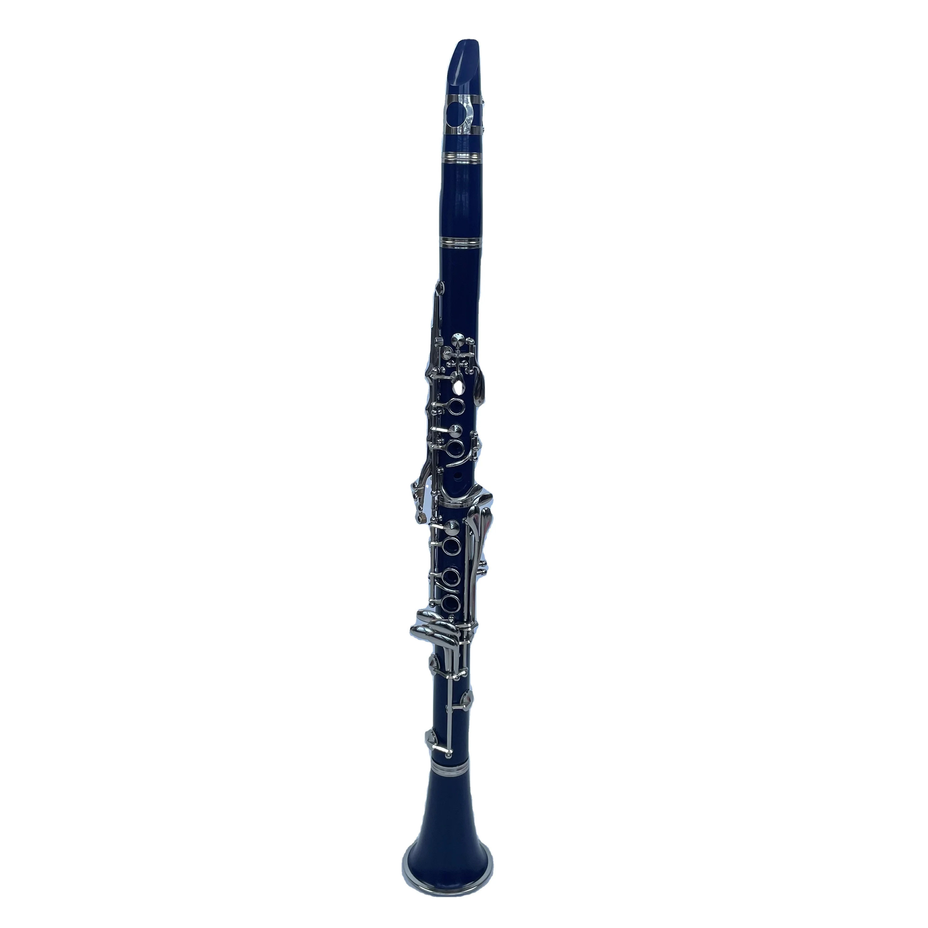 Beginner Dark Blue Color 17 Keys Bb Key  Colorful Clarinet with Nickel Plated Keys
