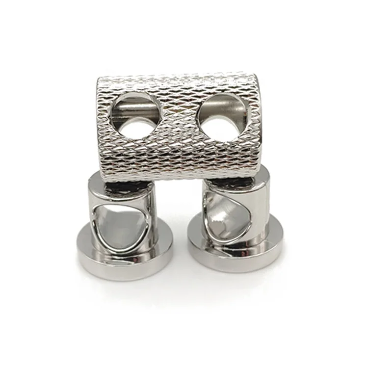 Оптовая продажа с фабрики под заказ гравировкой логотипа металлический серебряный шнур замок для