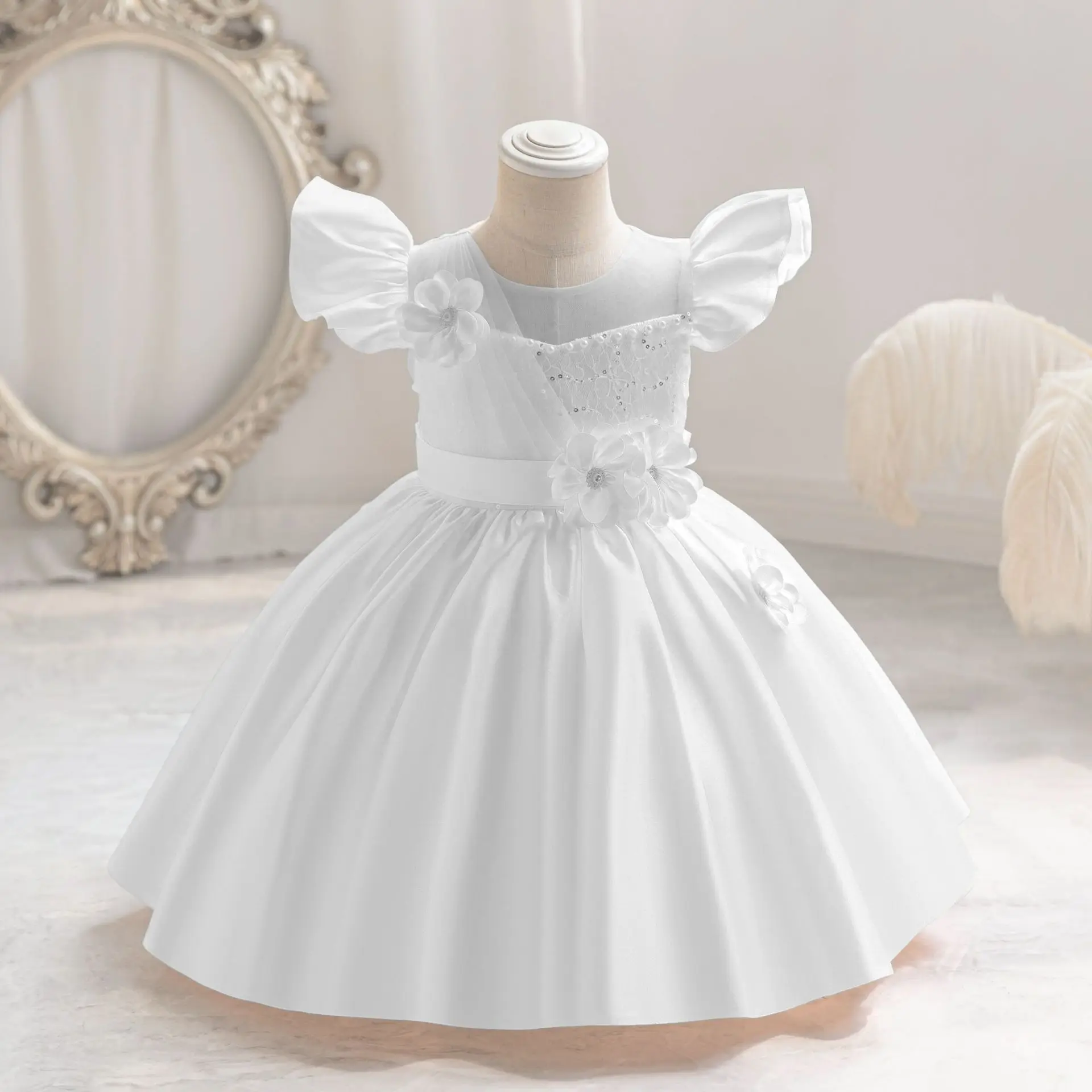 L9336  Children Summer Dress Latest Design Baby Girl First Birthday Party Elegant Dresses For Evening