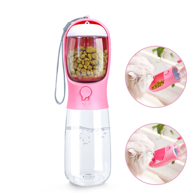 Multifunctional 2 in 1 pet travel water bottle portable dog water bowl for puppy