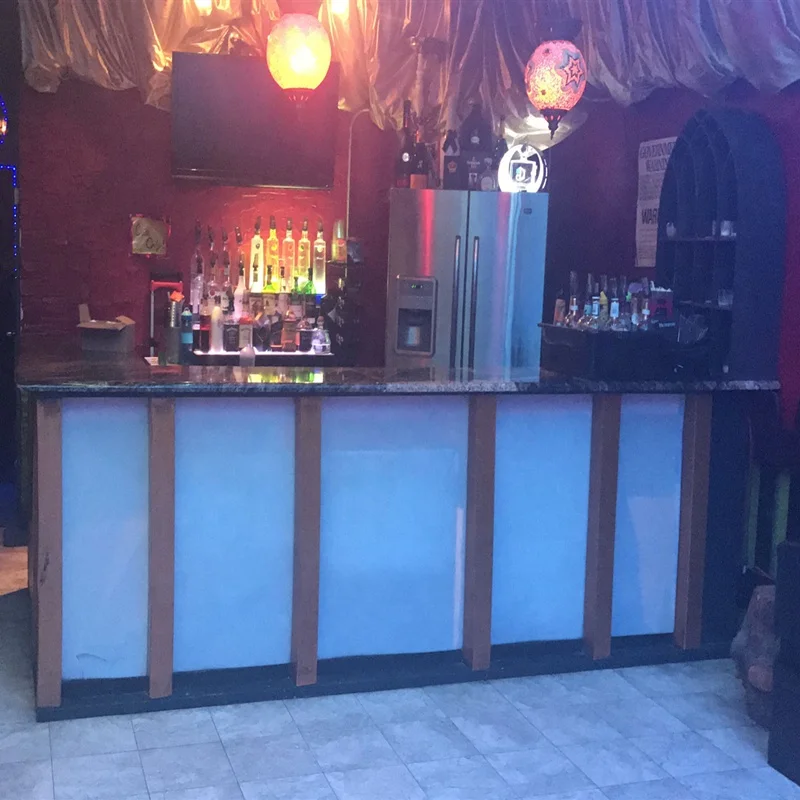 Whole Black modern restaurant bar counter/led drinking wine bar counter/led bar table