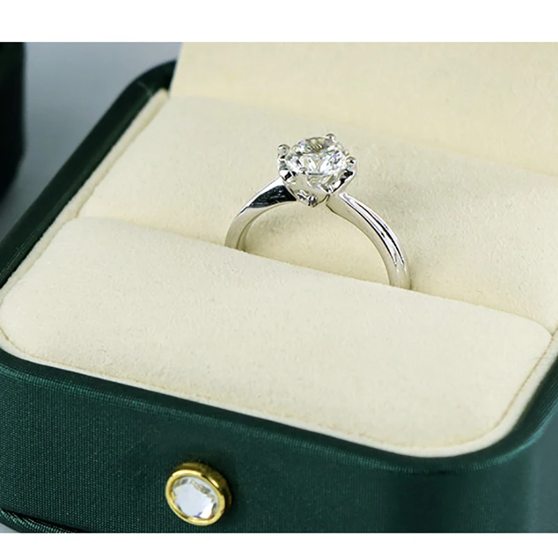 Wholesale New Arrival custom logo Green Custom Logo Luxury Wedding Ring Box diamond box packaging