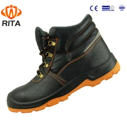 Casual Light Weight Embossed Action Leather Pu/Rubber Sole Steel Toe Safety Shoes Boots
