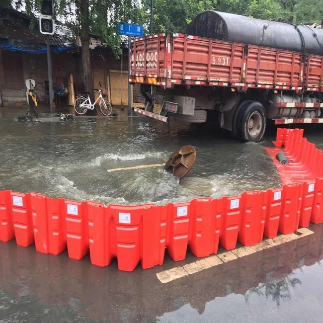 Plastic ABS water barrier for road flood defense
