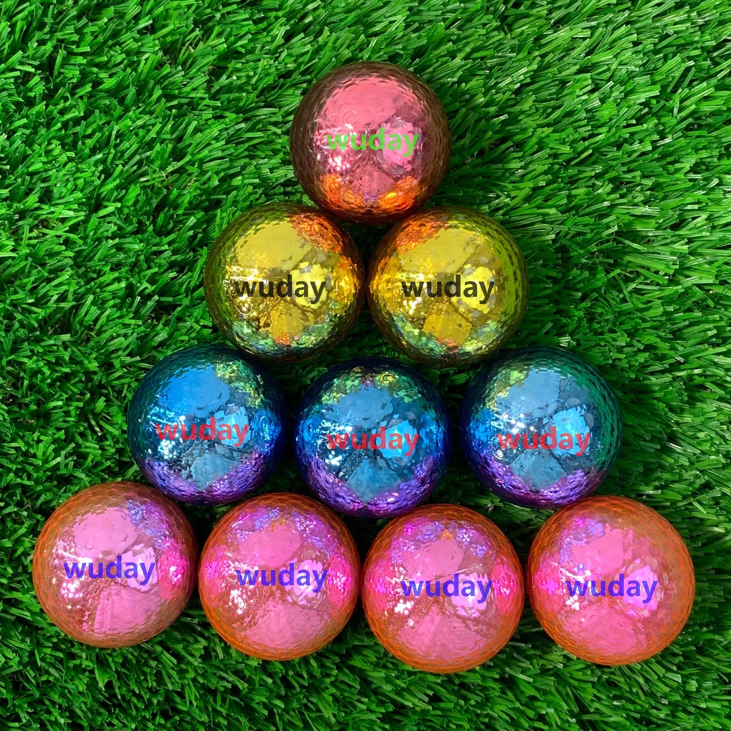 New Arrival Plated Color Golf Balls Two Piece Rubber/Surlyn For Practice Customized Packaging Golf Balls