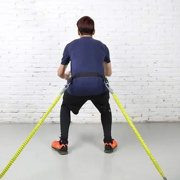 Nylon sleeve covered Resistance bands set with Shoulder Harness assistant belt athletes running jumping