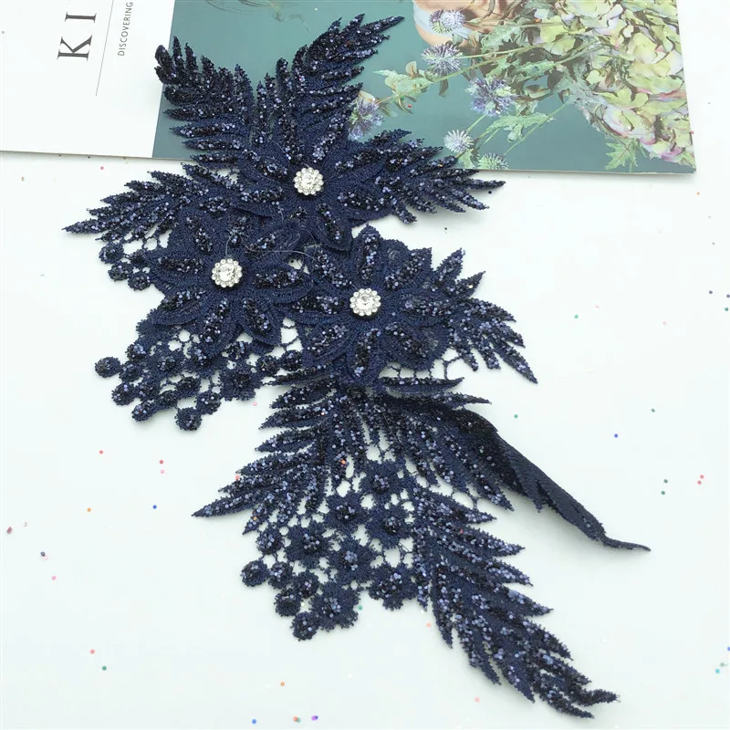 Wholesale Gold Thread Applique for Dance Costumes Lyrical bridal lace applique