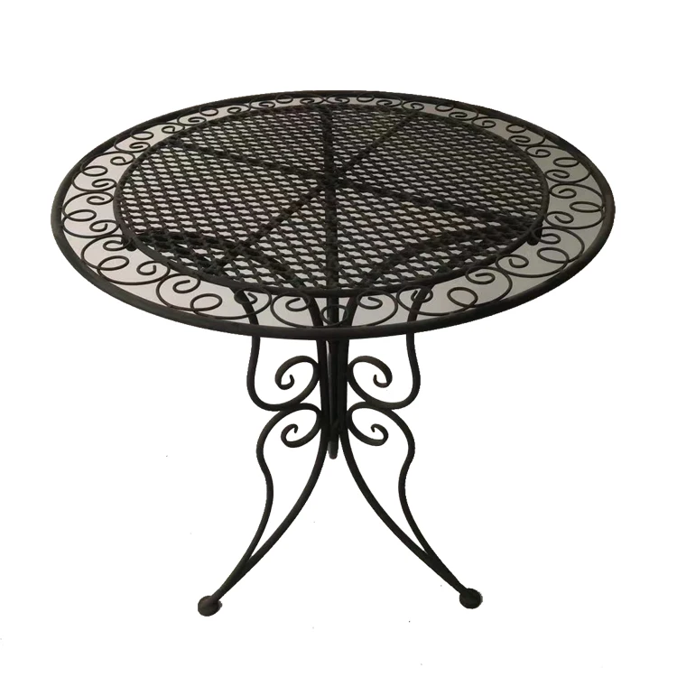 Elegant Outdoor Garden Table with Butterfly Shaped Leg Metal Patio Table Set Outdoor Coffee Shop Table