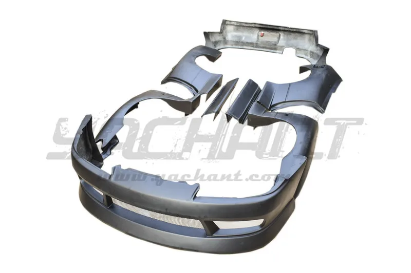 Trade Assurance Fiber Glass FRP Wide Body Kit Fit For 1999-2002 S15 BN Style Car Body Set Bumper Flare Side Skirts Fender