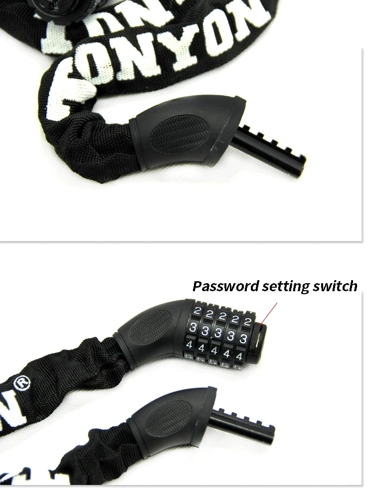 5 Digit Password Bicycle Lock Security Anti Theft Lock Scooter Bike Moto Combination Password Cable Lock Bicycle Accessories