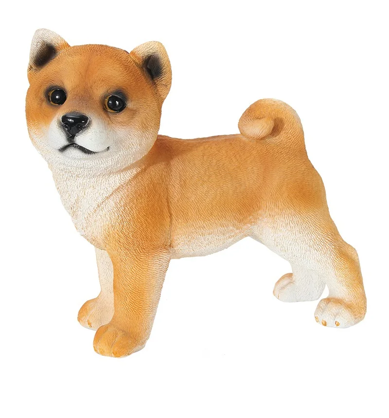 Cute shiba inu statues outdoor yard decorations, indoor desk pieces, resin animal dog sculptures