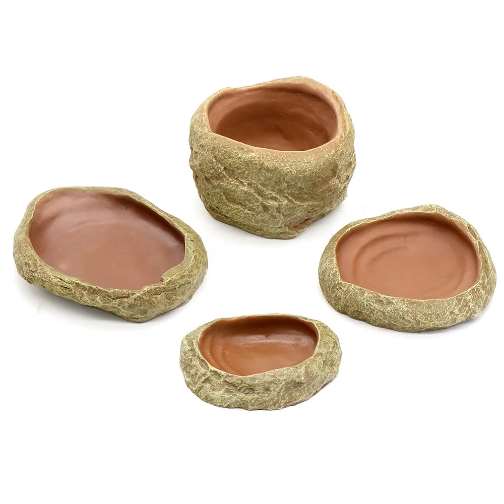 Reptile Supplies Reptile Feeder Resin Bowl Amphibian  for Reptile Lizard Gecko Bearded Dragon Turtle