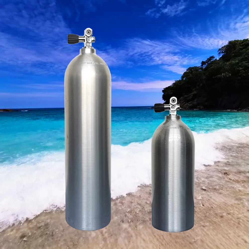 Diving Breathing Single Oxygen bottle aluminum cylinder S80 80cuft 11,1 Liter 207 Bar with Din/Yoke Valve