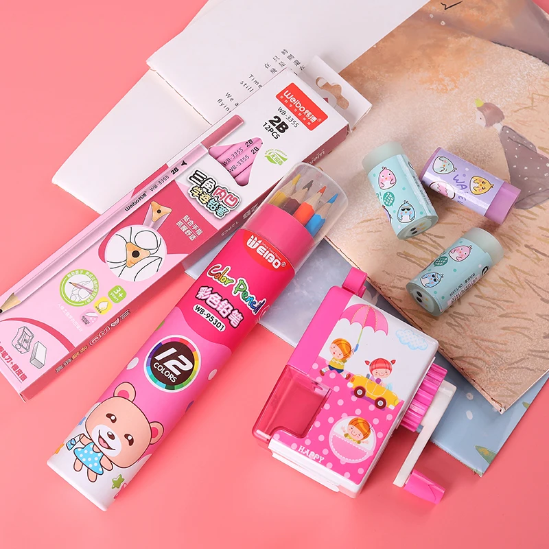 Customized Kawaii Cute School Stationery Gift Set for Students Office Painting or Promotion Wholesale