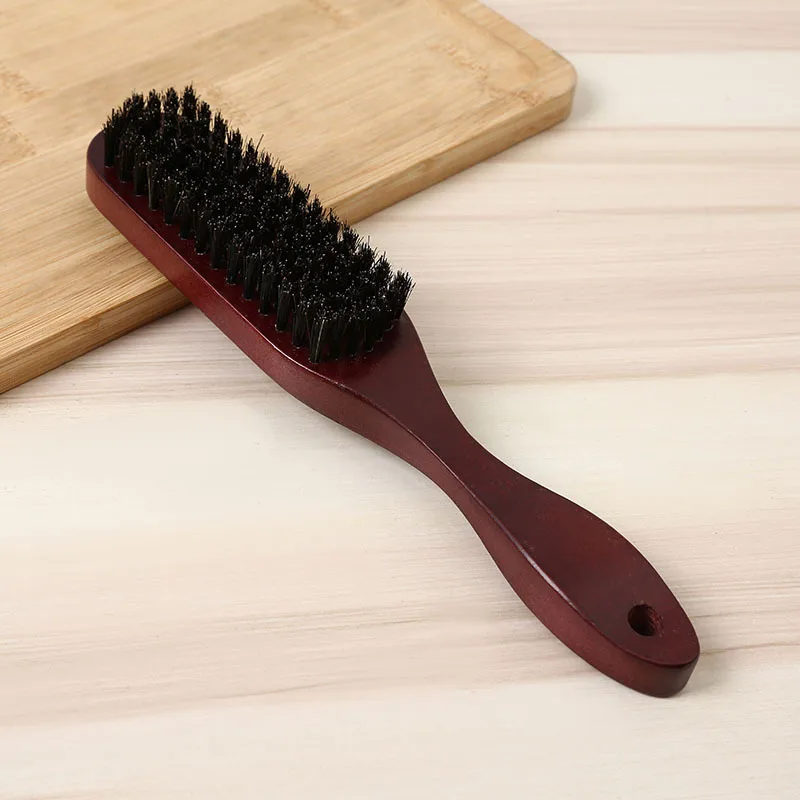Custom LOGO wooden boar bristle whiskers shaving beard brush with handle wood clear beard moustache comb neck brush for Men