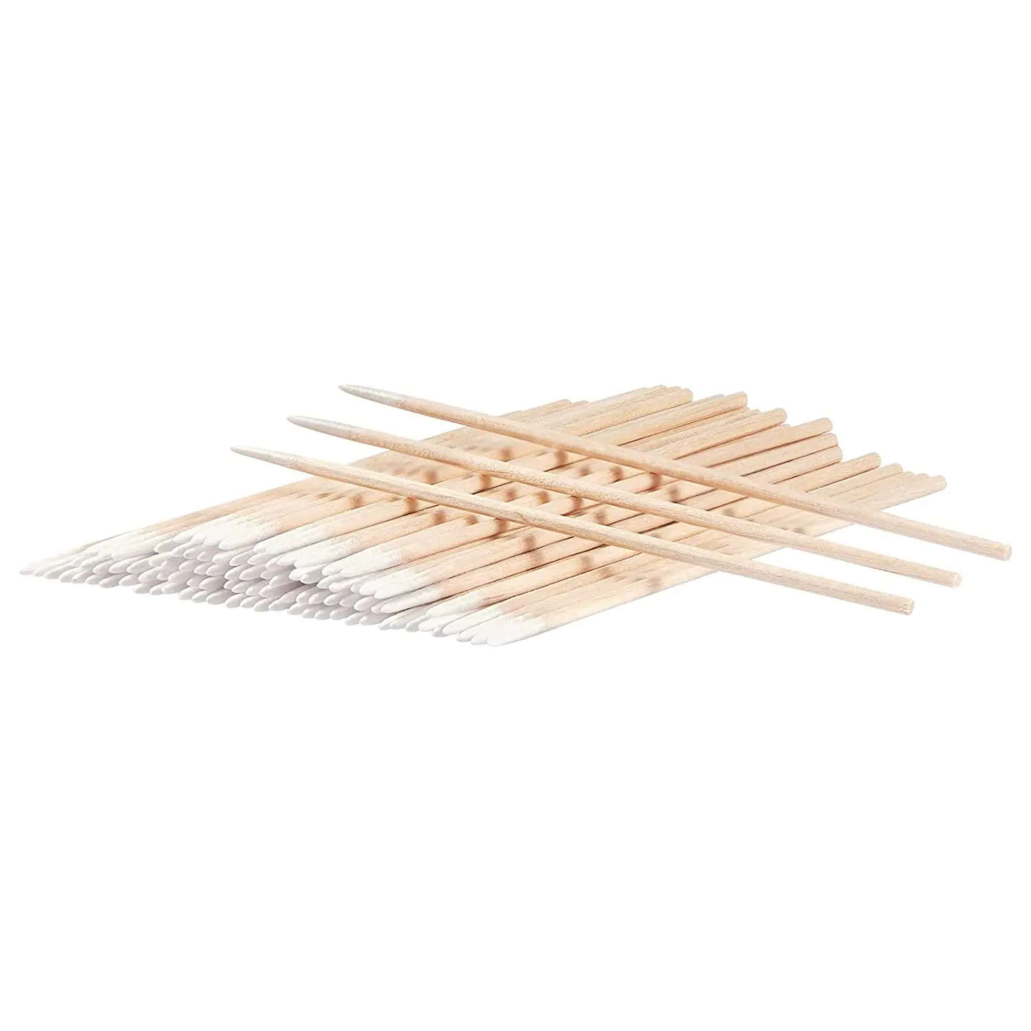 Eco Friendly Disposable Wooden Stick Craft Sharp Pointed Clean Organic Micro Cotton Buds Swabs For Eyelash Cleaner