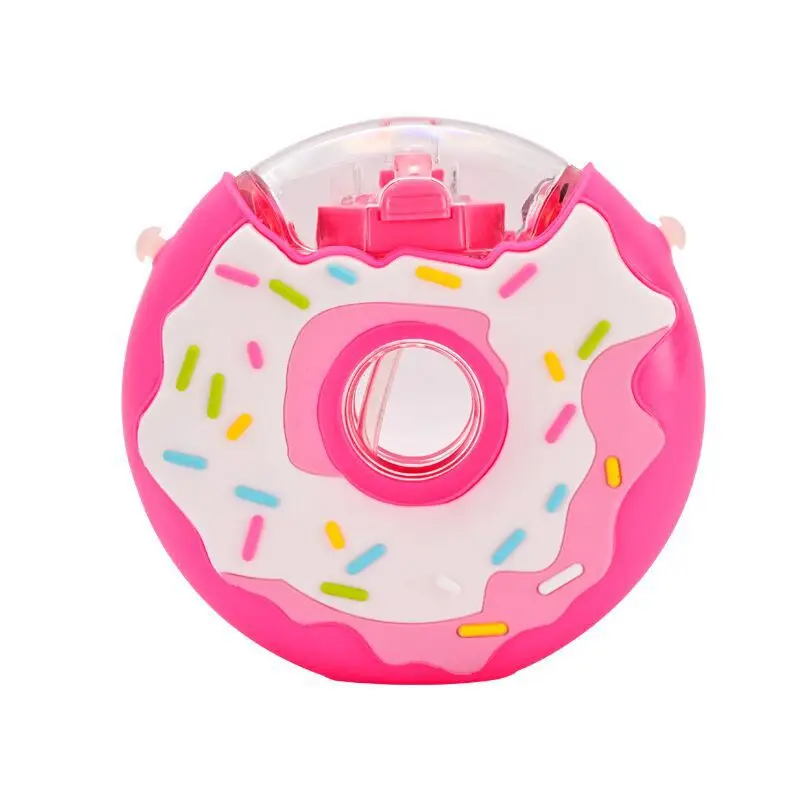 Water bottle Children Straw Cup Cute plastic cup Donuts style in bulk for baby