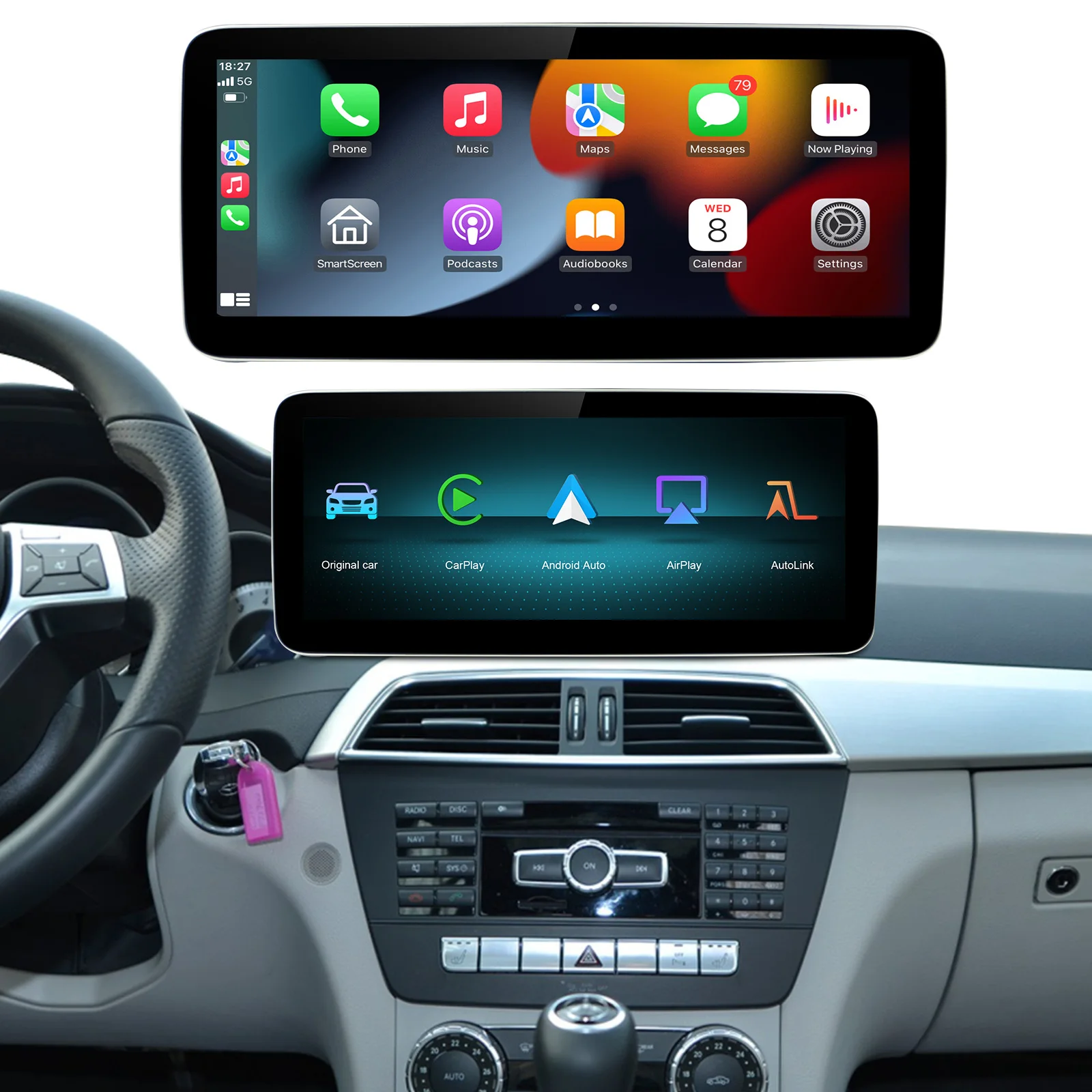 Беспроводной экран Carplay Linux для Mercedes Benz NTG4.5 w212 c207 x204 w246 Android Автоматическая навигация Поддержка камеры заднего вида