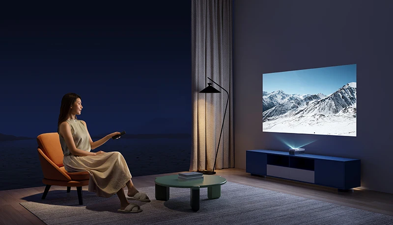 [2022 New Super Ultra short focus Projector] Native 1080p DLP Short Throw Projector Android Full HD Portable Home Projector