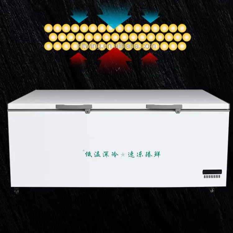 1580L Big -60 Degree Low Temperature Freezer Sea Food Market Commercial Chest Deep Freezer