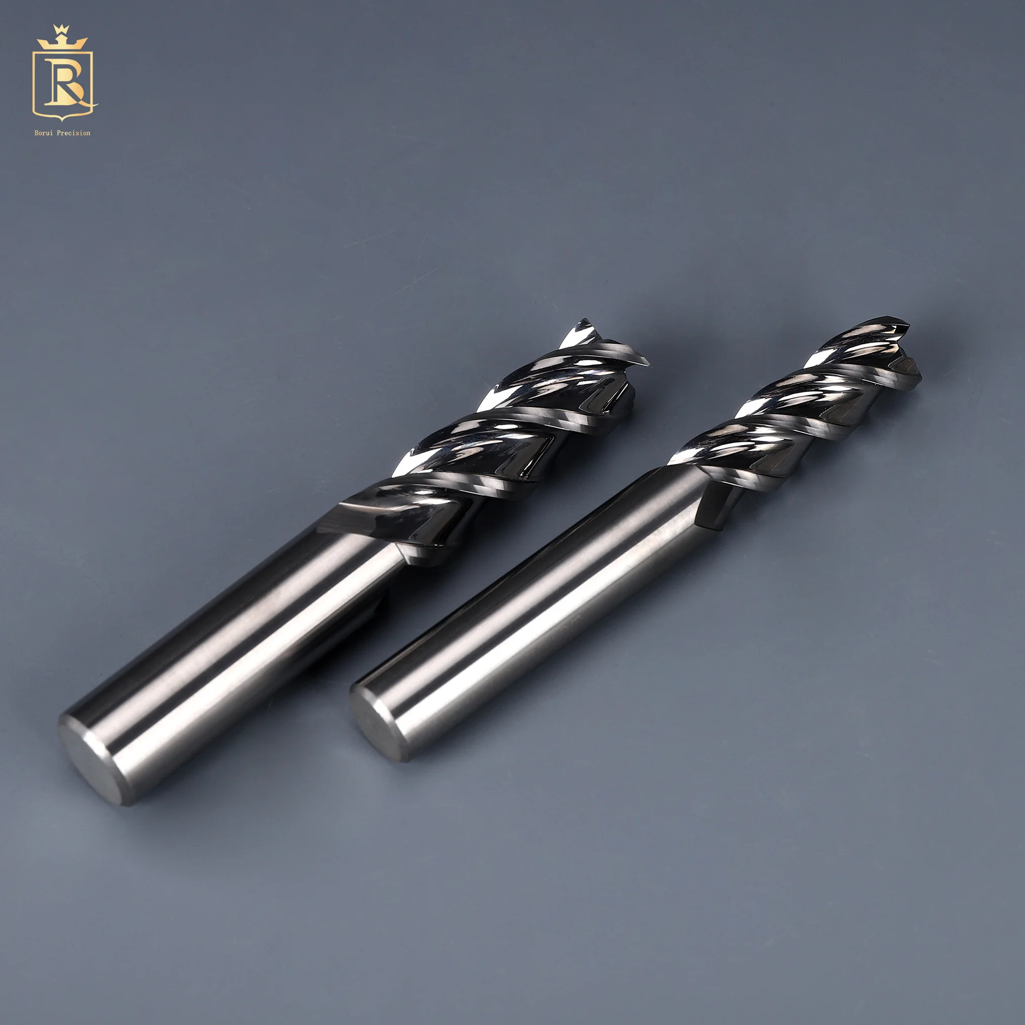Borui HRC 45/55/60/65 Parallel Shank Solid Tungsten Carbide End Mill CNC End Milling Cutter for Stainless Steel Metal