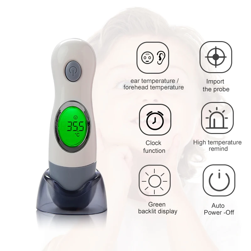 CE approved 4 in 1 medical  infrared ear and forehead baby adult thermometer