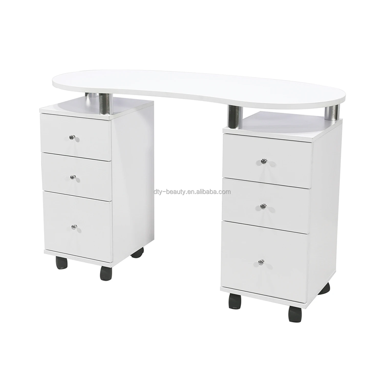 DTY professional design mobile white nail station furniture manicure table for gel nail