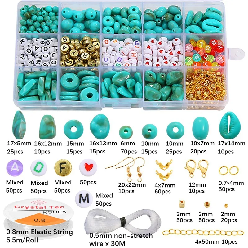DIY Beads & Accessories Seed Beads Earrings Bracelets Turquoise Stone Beads Jewelry Making Kit