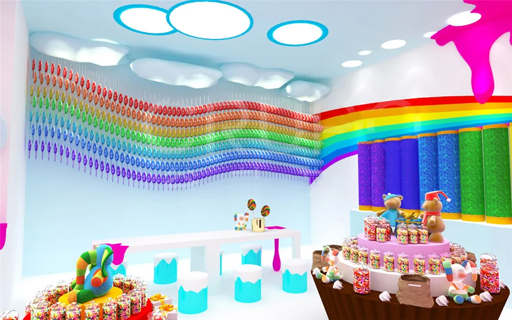 Удивительная мебель для магазина сладостей изготовленная на заказ оборудование дизайн интерьера красочный магазин дисплей