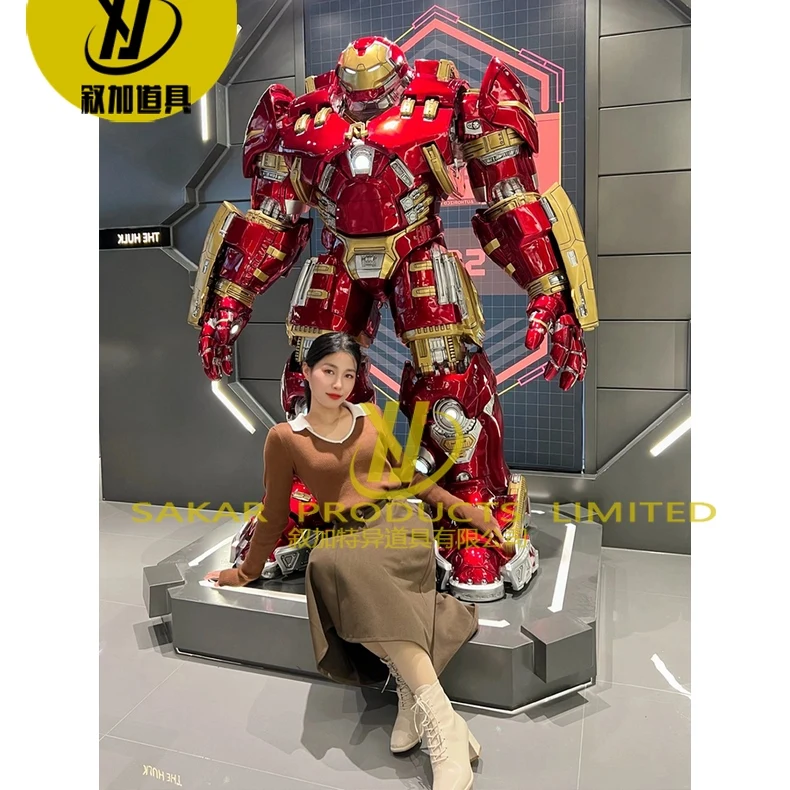 2024 Hot Sale Resin Sculpture Marvel Movie Life Size Iron mans Spiderman and Hulk Statue for Commercial Street Decor