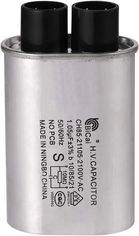 Universal Household Microwave HV Capacitor Replacement 2100V 0.91uF MFD Compatible Ch85 21091 AC H.V.Capacitor 10/85/21 50/60Hz