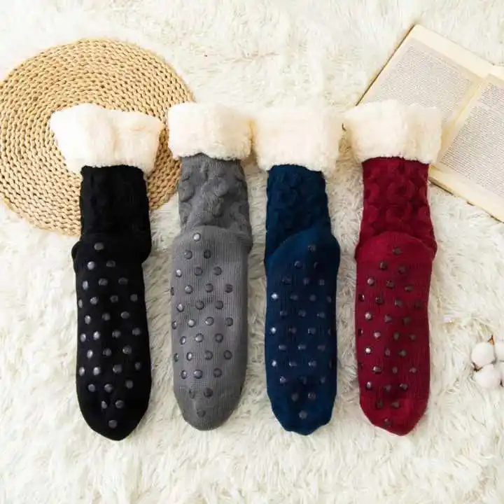 chunky winter plush socks women preppy wool socks