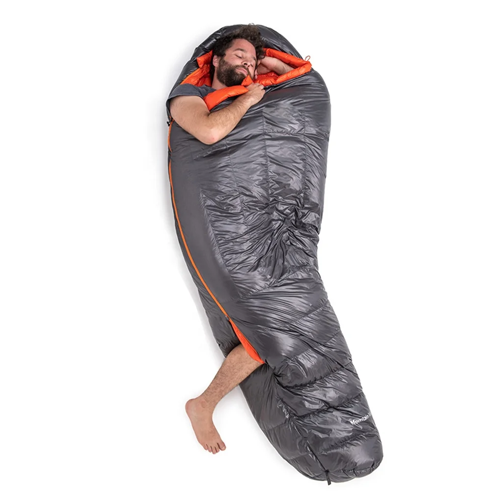 OEM high quality mummy Goose down sleeping bag for camping 400-3000g  winter outdoor waterproof camp sleeping bags