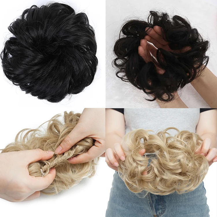Synthetic Hair Chignon Donut Elastic Rope Rubber Band Hair Bun Pad Updos Messy Hairstyle Dropshipping Supplier