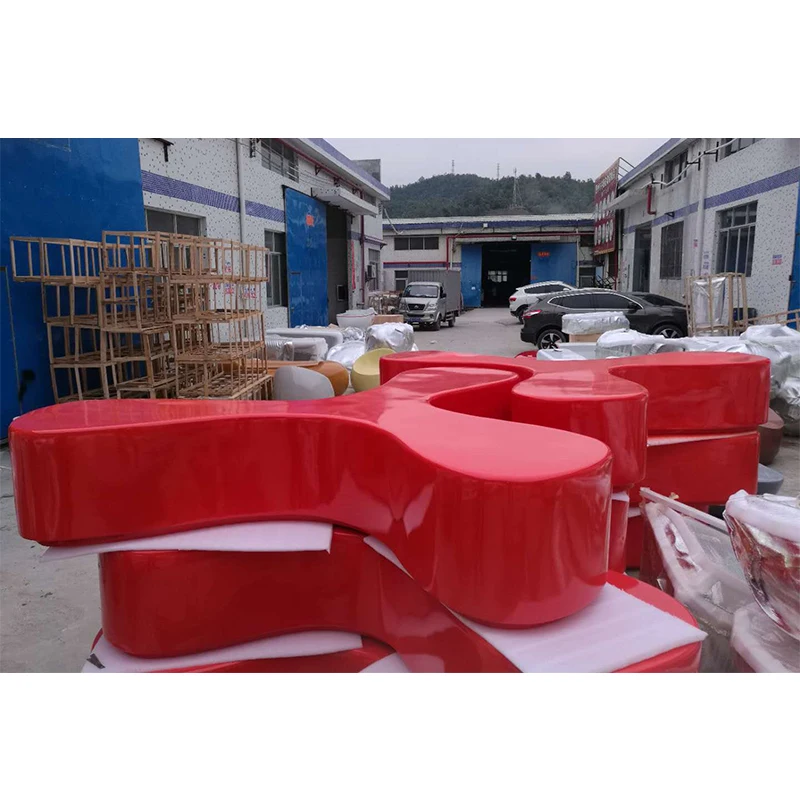 High quality durable Shopping plaza 5 seats Public benches The stars shape white bench