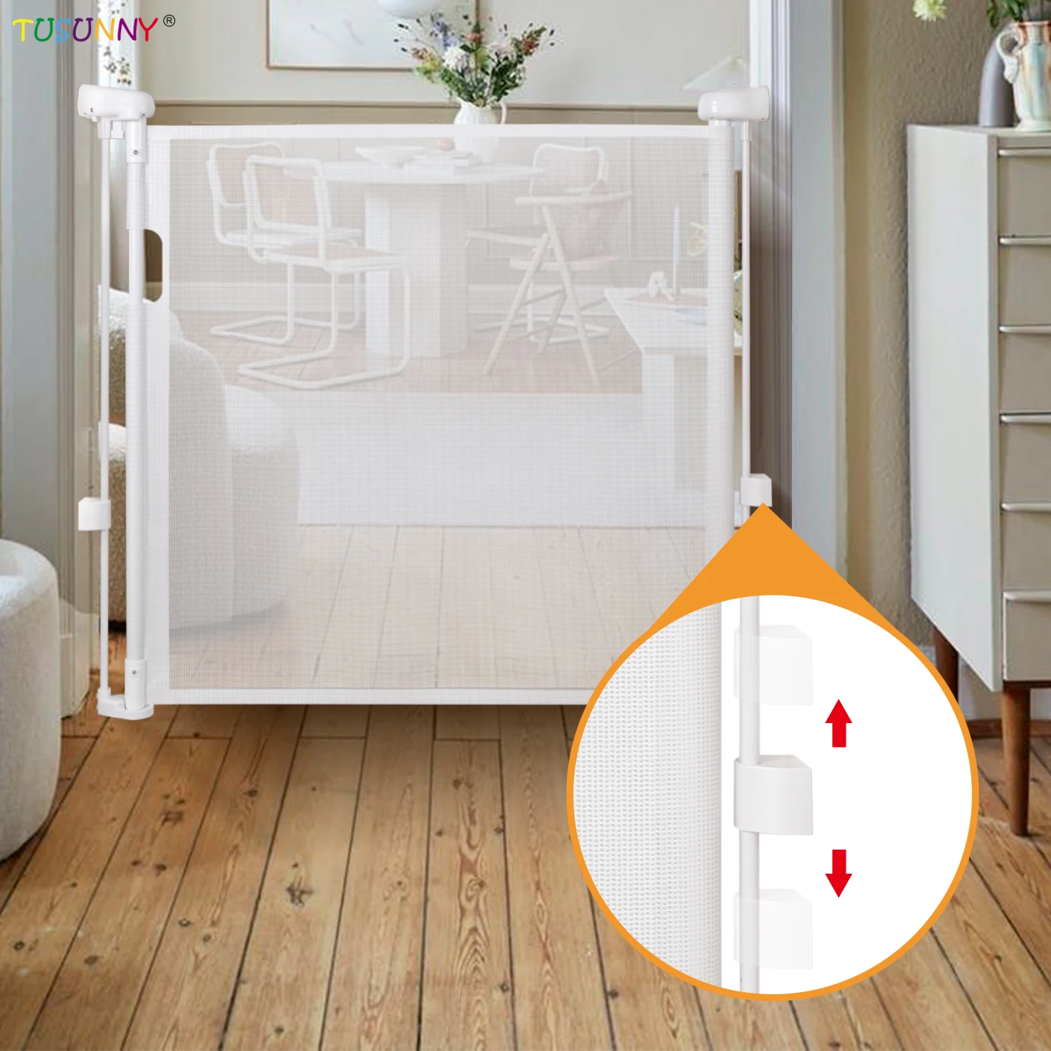 Adjustable Baby Safety Door Gate Pet Dog Cat Fence Stair Door