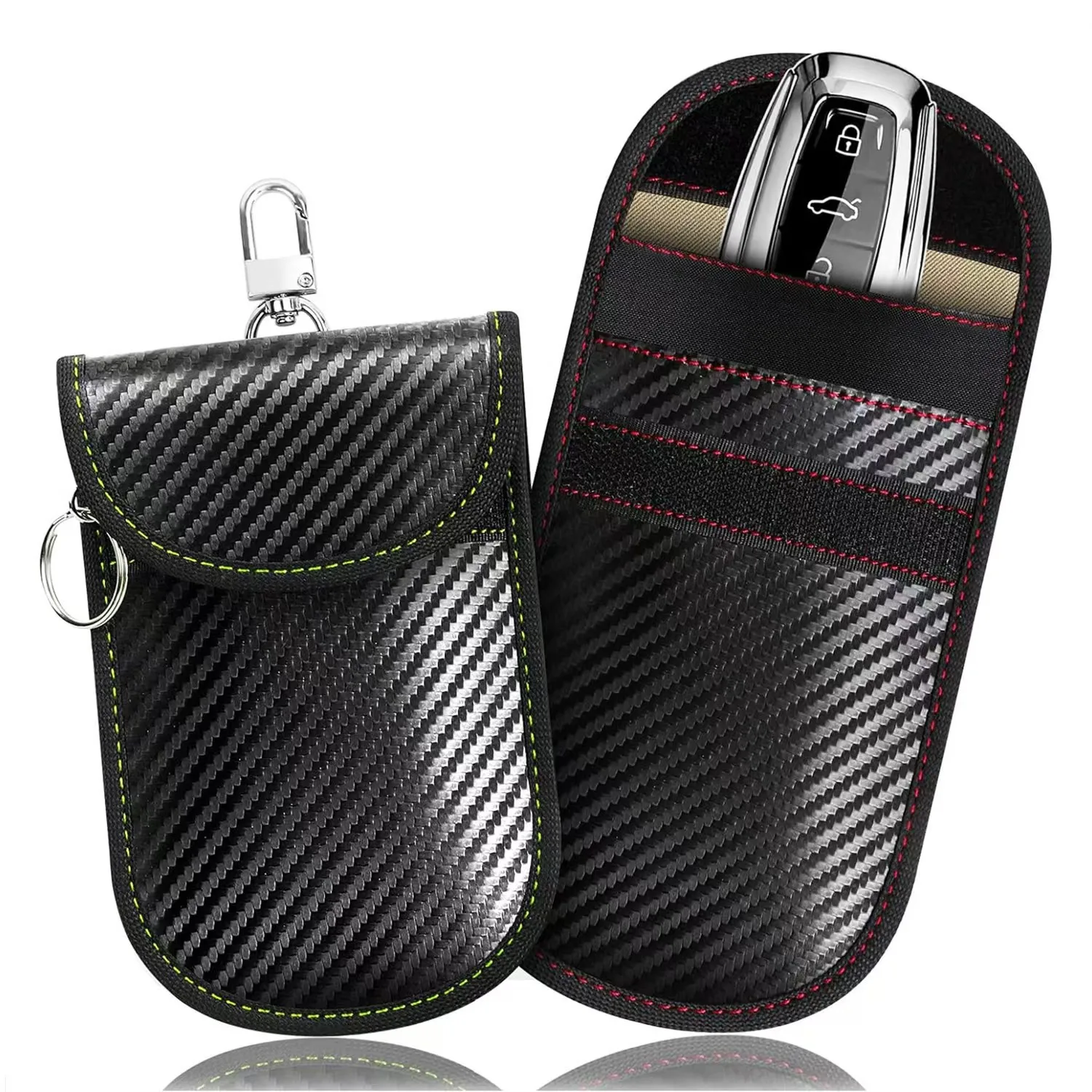 Hot sale Carbon fiber car key pouch  Anti-Theft Car RFID Signal Block Pouch