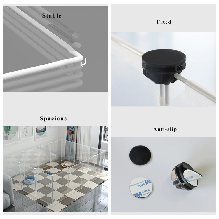 Pet Cage Fence for Dogs Hot Selling 47cm Height Cat Fences Pets Durable Portable Transparent Indoor Outdoor Pet Cages Dog House