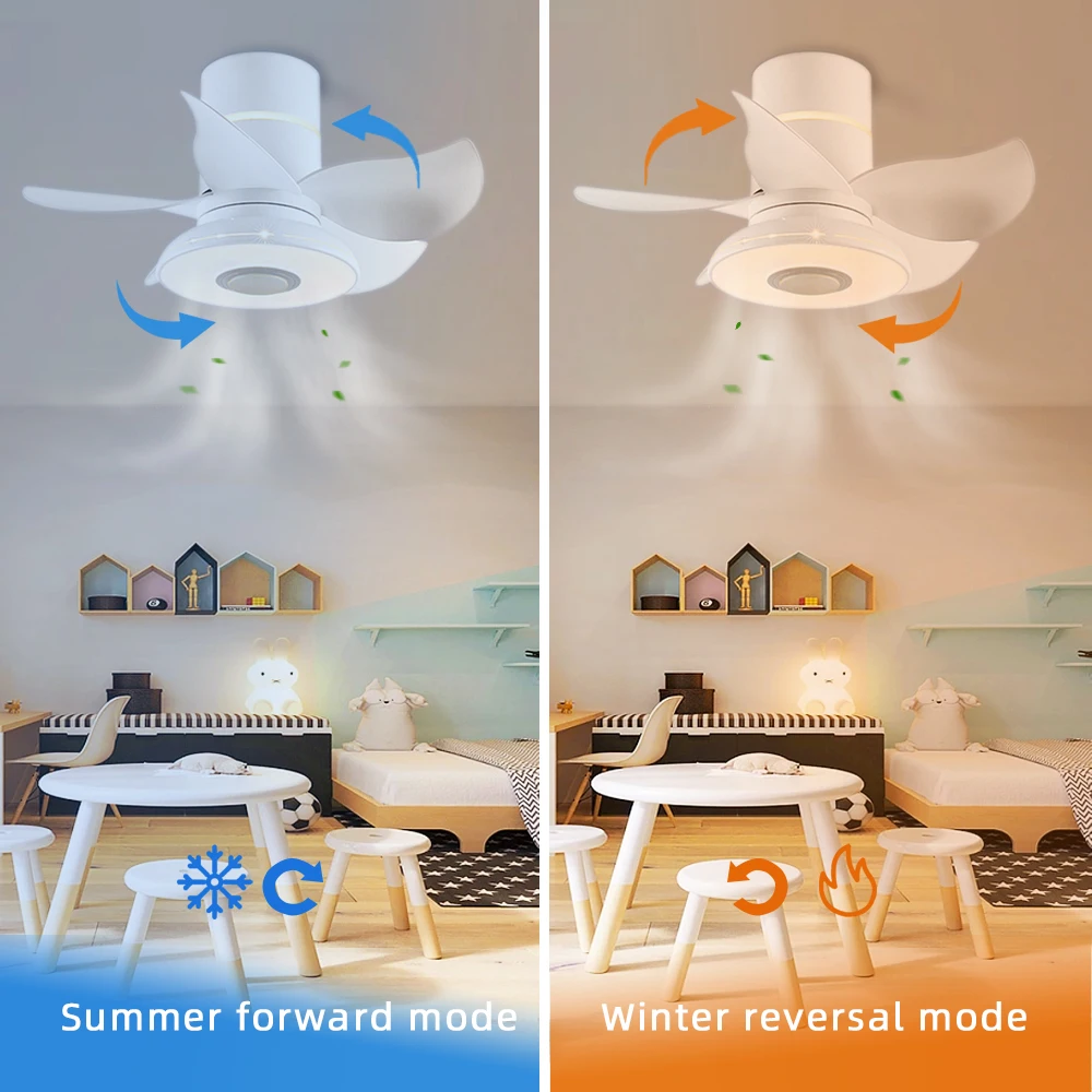 New indoor ceiling fan light kits smart led ceiling fan with light and bluetooth speaker bedroom study room smart ceiling fan