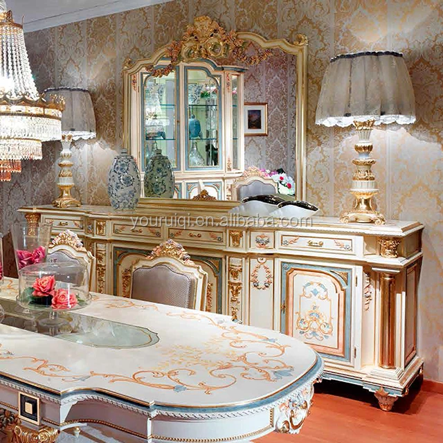 Italian TOP Brand Wine Cabinet, Classic Solid Wood Glass Cabinet, Luxurious Antique White Display Cabinet