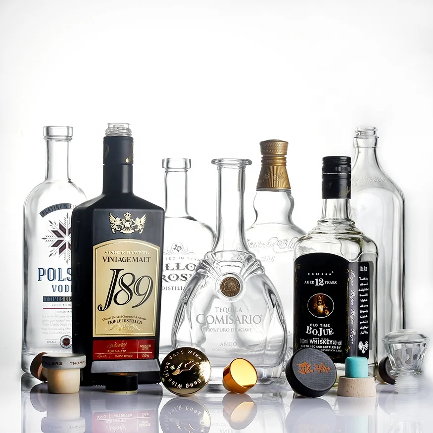 Распыления Выгравированный изготовленный на заказ логотип Винт коркой верхней ром Радиоуправляемый вертолет gin Текила Высокий 500 мл Осло бутылки 700 мл 750 мл стеклянные алкогольные бутылки