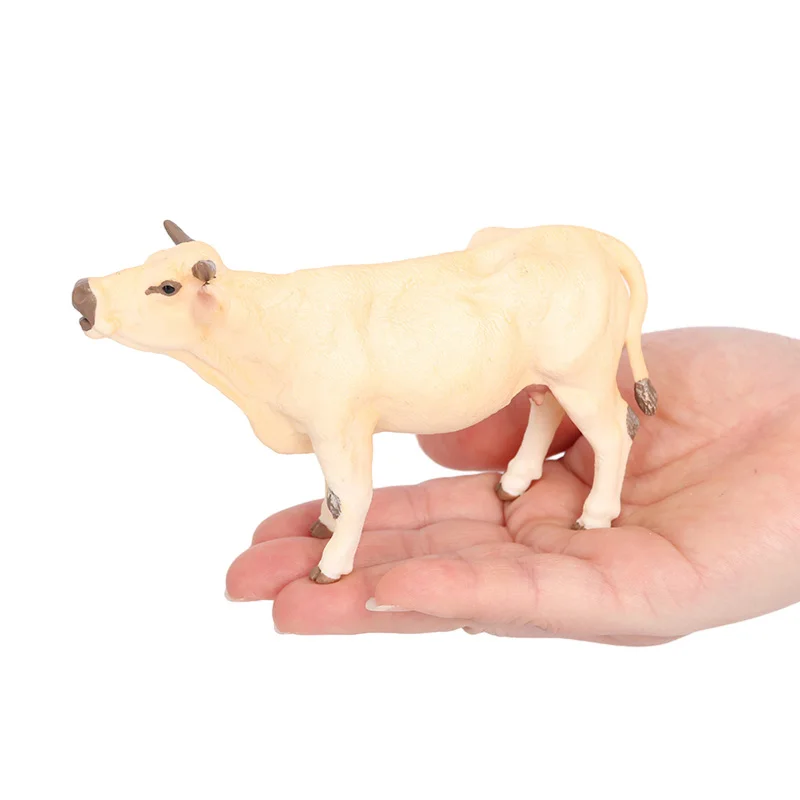 Wholesale Solid PVC Simulation Statue Model Animal Figures Charolais Cattle Cow Toys Figures Animal Figurines Toys