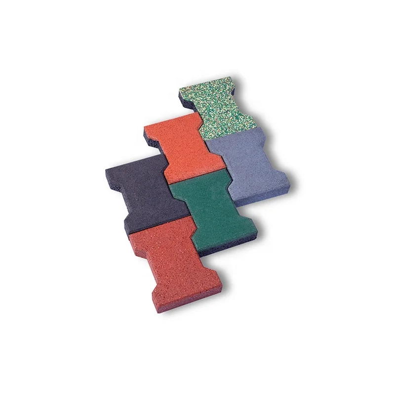 Non-toxic Rubber Garden Pavers Interlocking Safety Tiles Horse Racetrack Dog Bone Rubber Floor Paver Brick for Decks Patios
