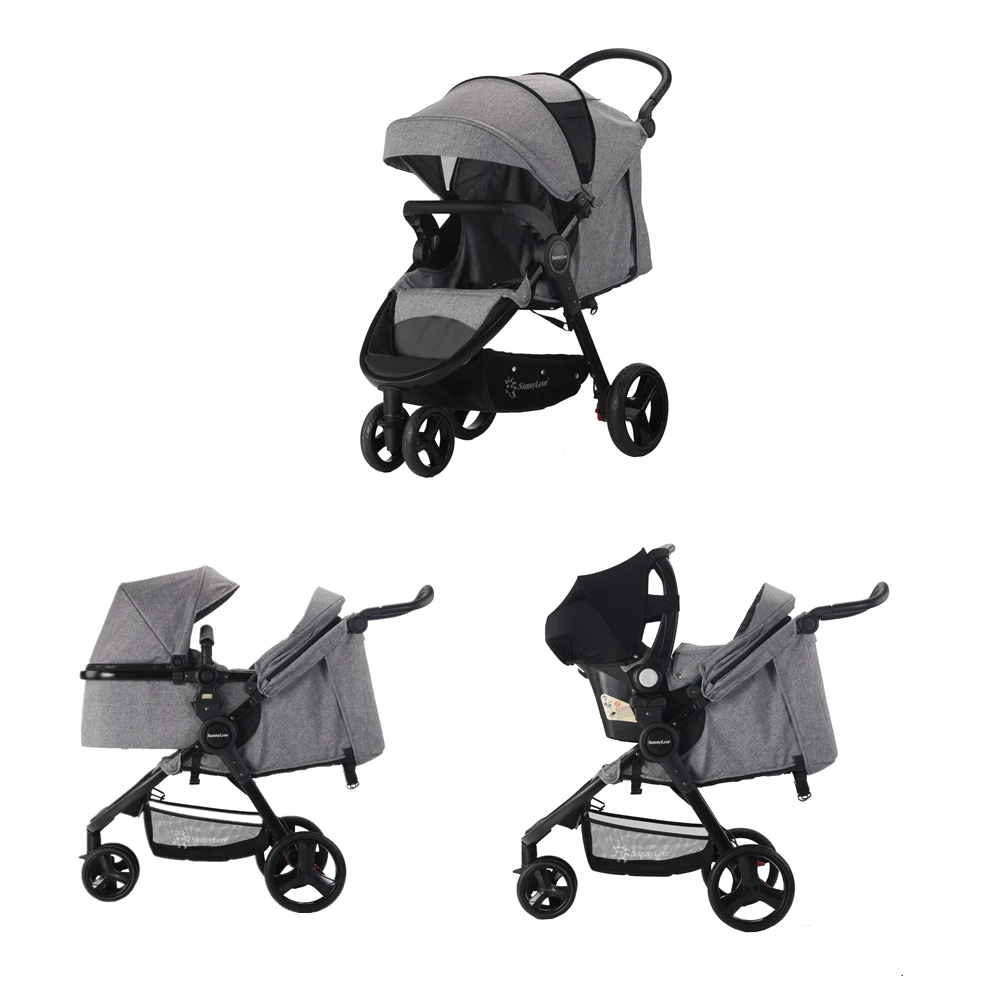 folding handle eva 3 wheel baby carriage /tricycle baby pram 3 in 1