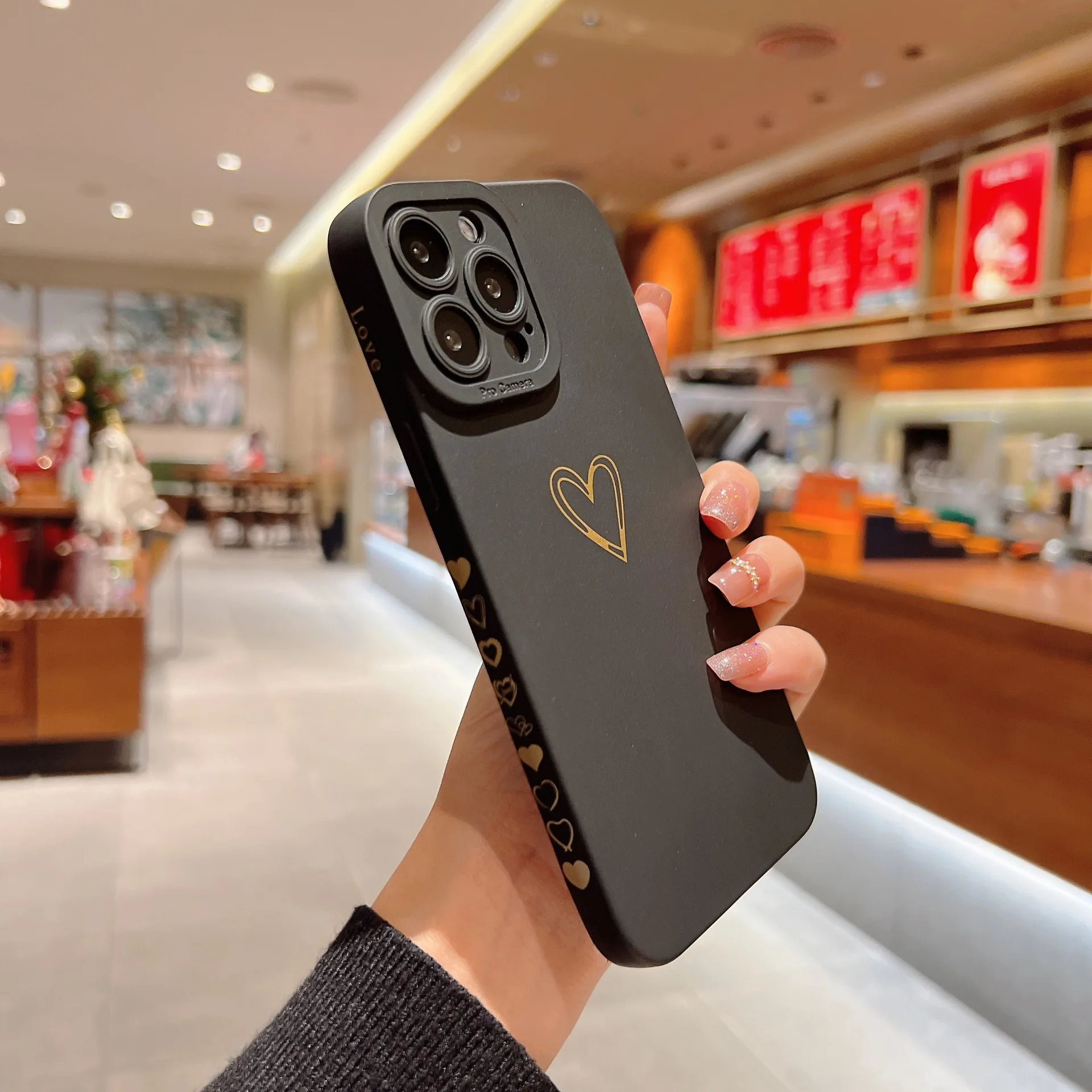 Side love solid color angel eye soft shell phone case for iPhone14 13 12 pro max xs xr 7 8Plus